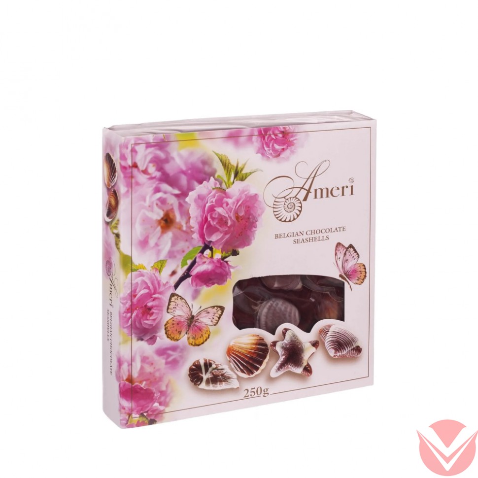 Подарочный набор Ameri конфеты-ракушки шоколадные с начинкой пралине, 250 г фото 1 — Интернет-магазин доставки продуктов и воды ВКУСНЫЙ
