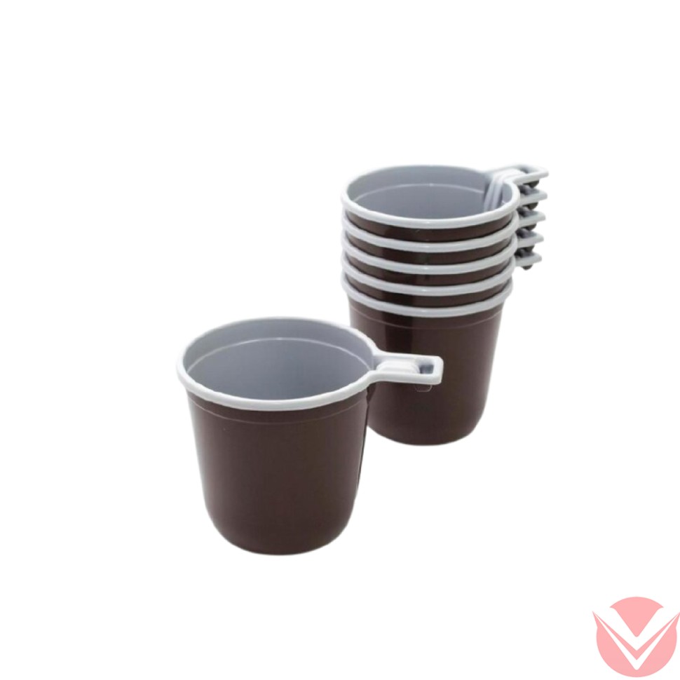 Чашка кофейная 200мл бело-коричневая фото 1 — Интернет-магазин доставки продуктов и воды ВКУСНЫЙ