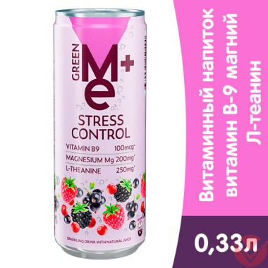 Напиток &quot;ГринМи Плюс Стрэсс Контрол&quot; 0,33 бан. — Интернет-магазин доставки продуктов и воды ВКУСНЫЙ