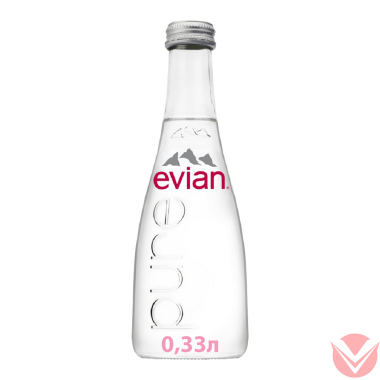 Вода &quot;&quot;Evian&quot; 0,33 л б/газ, Стекло — Интернет-магазин доставки продуктов и воды ВКУСНЫЙ