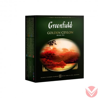 Гринфилд Голден Цейлон, 100 пак — Интернет-магазин доставки продуктов и воды ВКУСНЫЙ