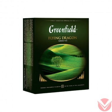 Гринфилд Драгон, зеленый, 100 пак — Интернет-магазин доставки продуктов и воды ВКУСНЫЙ