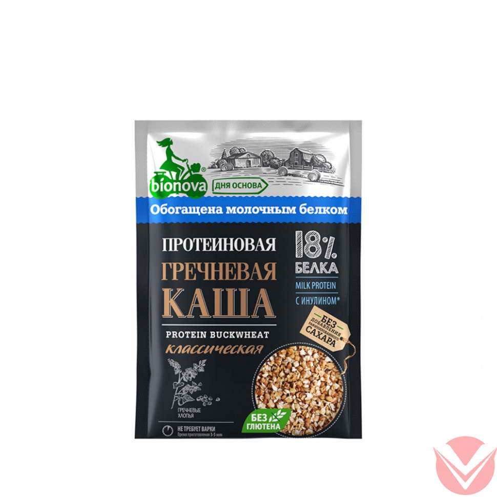 Гречневая каша Bionova протеиновая, 40г фото 1 — Интернет-магазин доставки продуктов и воды ВКУСНЫЙ