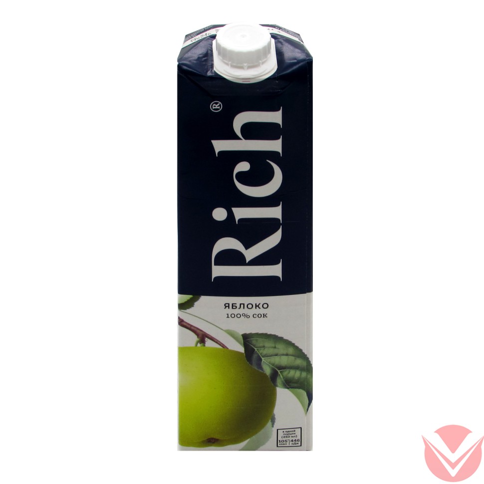 Сок Rich Яблоко 100%, 1л фото 1 — Интернет-магазин доставки продуктов и воды ВКУСНЫЙ