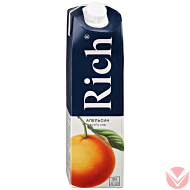 Сок Rich Апельсин 100%, 1л — Интернет-магазин доставки продуктов и воды ВКУСНЫЙ