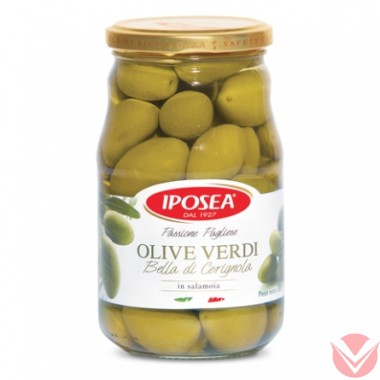 Оливки Iposea зеленые с косточкой, 530гр — Интернет-магазин доставки продуктов и воды ВКУСНЫЙ