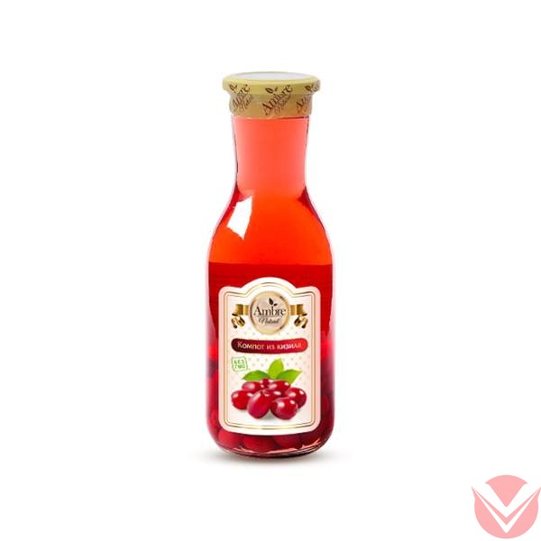 Компот из Кизила 1л фото 1 — Интернет-магазин доставки продуктов и воды ВКУСНЫЙ