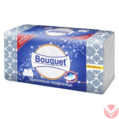 Полотенца бумажные Bouquet 2 слоя, 23x21.5 — Интернет-магазин доставки продуктов и воды ВКУСНЫЙ