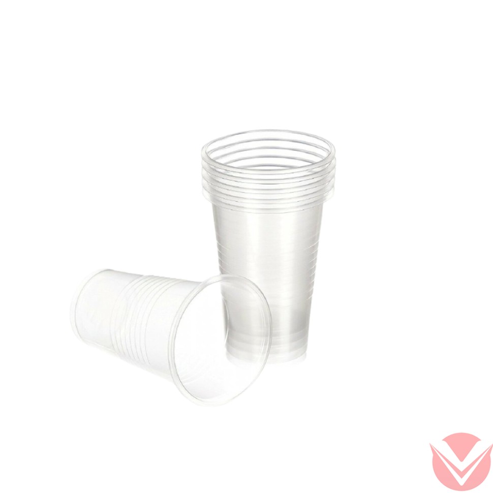 Стакан 200мл  белый/ прозрачный Стандарт (100шт) фото 1 — Интернет-магазин доставки продуктов и воды ВКУСНЫЙ