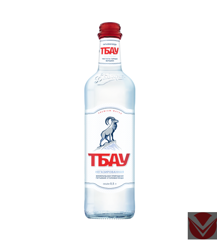 Вода питьевая "Тбау", 0,5 л Премиум (без газа), стекло фото 1 — Интернет-магазин доставки продуктов и воды ВКУСНЫЙ