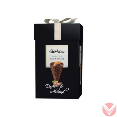 СОРБОН Мини-рожок Темный шоколад, миндаль, 200 гр — Интернет-магазин доставки продуктов и воды ВКУСНЫЙ