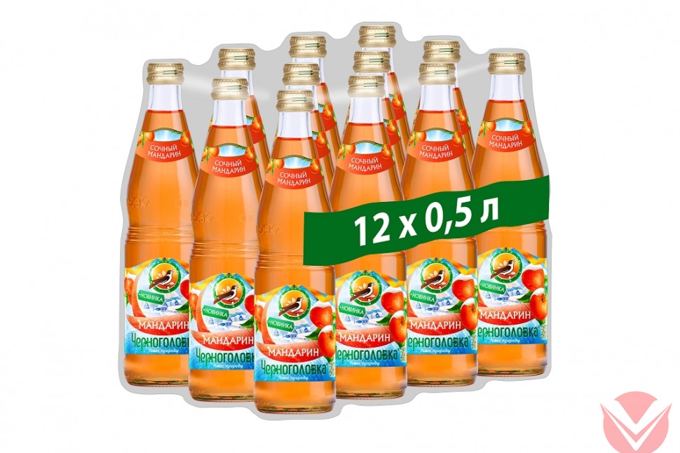 Напиток газированный Черноголовка мандарин стеклянная бутылка, 0,5л фото 1 — Интернет-магазин доставки продуктов и воды ВКУСНЫЙ